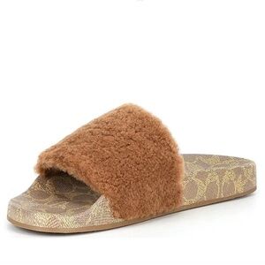 COACH MENS TAN SHERLING SLIDE SANDAL